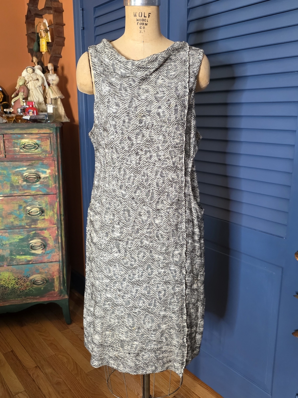 Free People Cora Asymmetrical Jacquard Knit Midi Dress Size Large